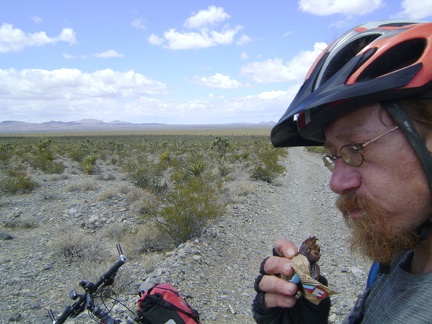 Still on Pachalka Spring Road, but getting close to the pavement of Excelsior Mine Road, I stop for a Clif-bar break
