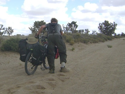 There's just a bit too much sand on this stretch of Aiken Mine Road for me to ride the bike