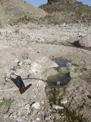 I pack a day bag and start today's hike by walking 1/4 mile up to Indian Springs to filter the day's drinking water