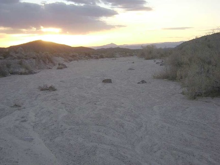 Now that I'm in the wash, I just have to follow it all the way down to Indian Springs Road