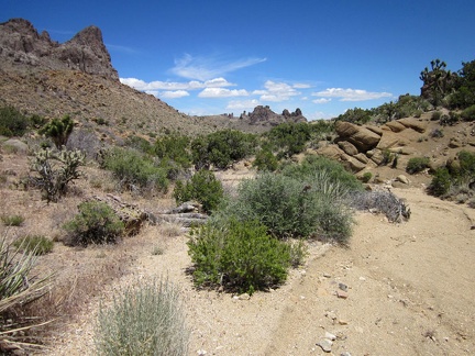 Now that I'm in a smooth-bottomed wash in the Castle Peaks area, my hiking speed is picking up a little