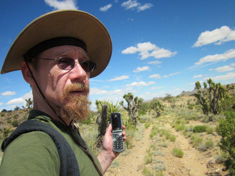  My cross-country hiking ends temporarily when I hit the old closed road to Indian Spring, which serves as a nice trail