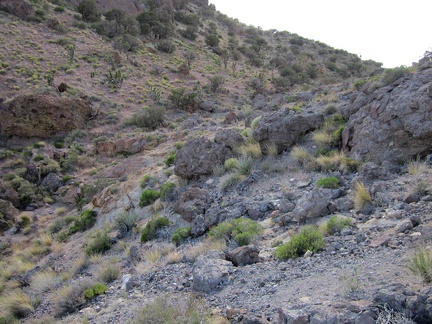 I get close to the slot in the hills and will hike up to the little pass between them at upper-right