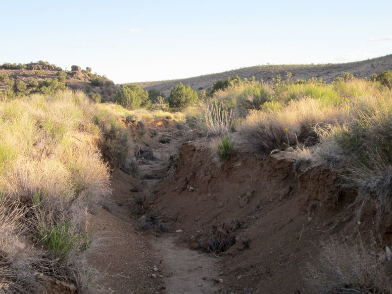 Erosion is so severe in a few spots on the old Castle Peaks road that the roadbed is almost unrecognizable