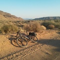 Great views behind me of Woods Mountains (left) and Wild Horse Mesa as I ride back to camp