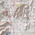 Bicycle route (red) and hiking route (blue), Cave Spring, Mojave National Preserve