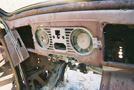 It's fun to pull gently at knobs on the old car's dashboard to see if they budge