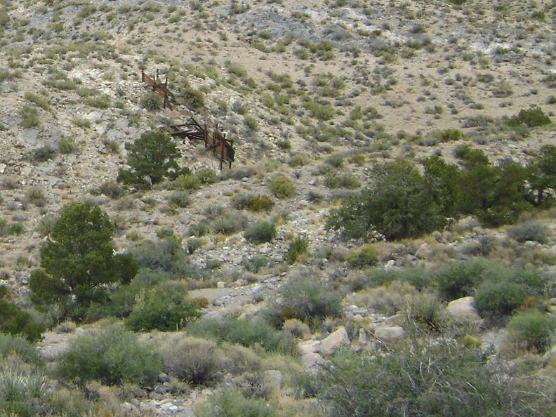 A bit further up the Copper World Mine road, down in a gulley, is an old headframe