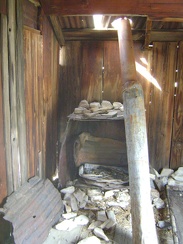 An old stove in the Copper World Mine cabin kept the occupants warm during cold weather