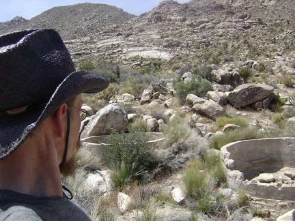 I begin my walk through the Coyote Springs area and come across these two dry cisterns