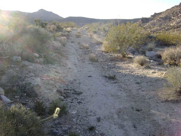 The old road toward Coyote Springs rises up a low hill