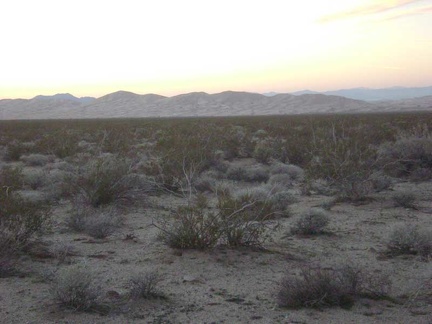 At this time of day, Kelso Dunes look like earth rather than huge piles of sand