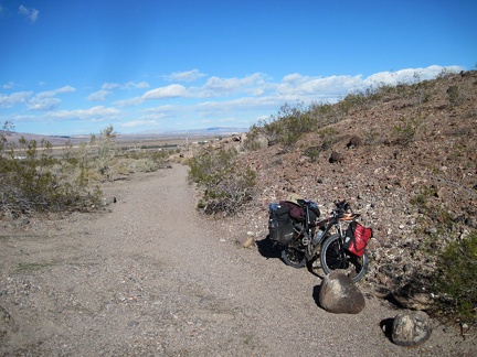 On my way down this Newberry Mountains wash, I stop at a joining side wash that I saw last night on the way here