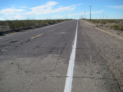 The headwind is so strong as I ride Route 66 that I can barely maintain 7 miles per hour