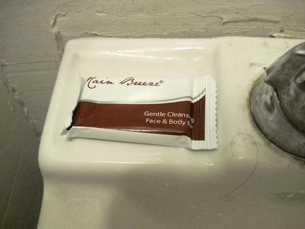 On my sink at the Route 66 Motel is a bar of &quot;Rain Breeze&quot; soap
