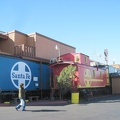 The 10-ton bike waits patiently for the Amtrak bus outside Barstow Station