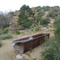 I stumble across an old rusty water trough near Silver Lead Spring, Mojave National Preserve
