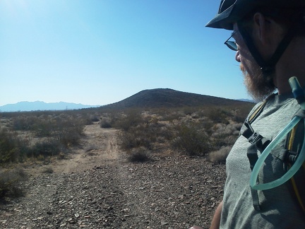 Out of the last sand-trap on Fenner Hills Road, the road briefly crosses a gravelly area, then returns to a soft earth surface