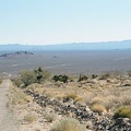 After breaking camp, I leave the Providence Mountains campground and coast down the hill to the desert floor on Essex Road