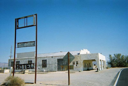 The former service station across the road from the Amargosa Opera House