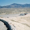 Looking down toward Highway 190 from Zabriskie Point; my world is slanted