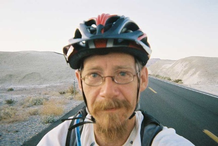 Riding down Highway 127 through the badlands between Shoshone and Tecopa Hot Springs