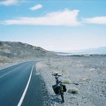 Riding down the road toward Badwater