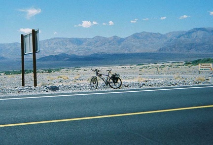 Near the "next services" sign is another which indicates the road to the Timbisha Shoshone homeland area