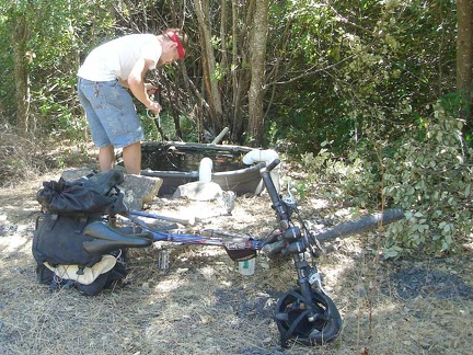 Pumping water from Bear Spring.