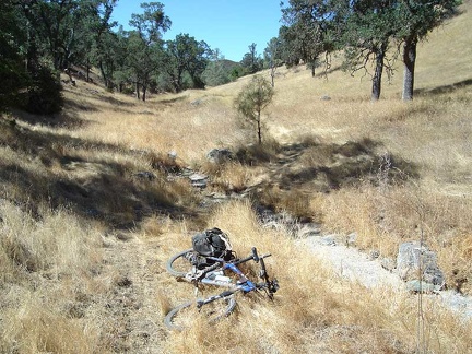 Bear Spring Road (it's a trail, really) crosses the dry creek several times.