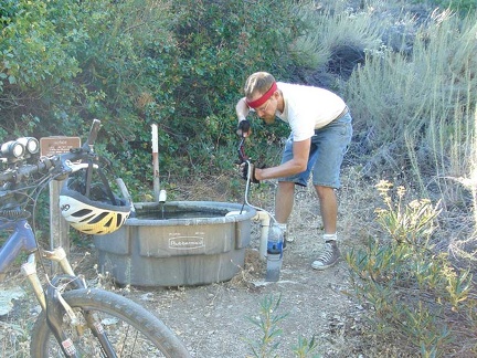 Pumping water at Board Spring.