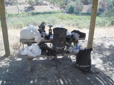 Packing up in the morning to leave Mississippi Lake.