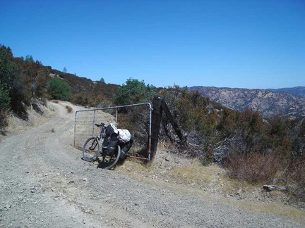 An old gate on County Line Road before the final rise where County Line Road veers westward and becomes Bear Mountain Road.