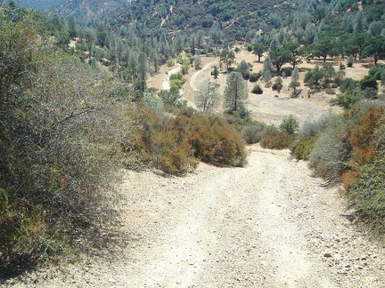 One steep final hill on Bear Mountain Road to the canyon bottom at Coyote Creek. This segment is steep...