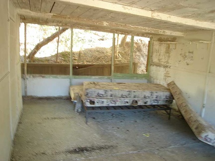 Inside the old cabin at Arnold Horse Camp is a bedroom equipped with a mattress, and probably hantavirus from the mouse dropping