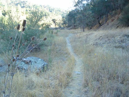 The Narrows Trail runs along the dry Coyote Creek.