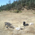 The tent dismantled, everything packed up and ready to mount on the bike for the return ride to downtown San Jose today.