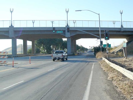 Approaching the recently built Bailey Road overpass across Monterey Road in the suburban sprawl of south San Jose