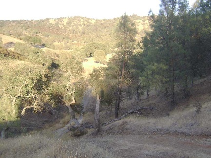 Heading down that crazy short, steep hill on the road to Jackrabbit Lake again.