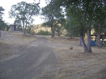 Mississippi Lake campsite area just before sunset with Willow Ridge Road passing through.