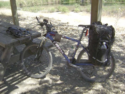 Ready, the 10-ton bike waits for its chauffeur to drive it to Jackrabbit Lake, on the other side of the Orestimba Wilderness.