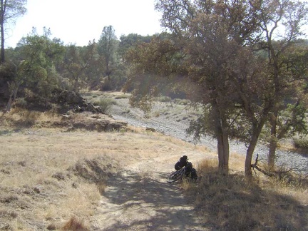  I hide in the shade of that oak at the bottom of Long Ridge Road, looking down at the gravel of Orestimba Creek Road.