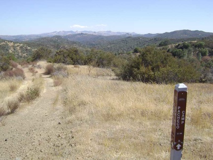 The top of Canteen Trail ends at Pacheco Ridge Road.