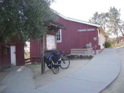 The 10-ton bike enjoys the rest while I sign in for eight nights of backpacking using the Park's self-registration system.