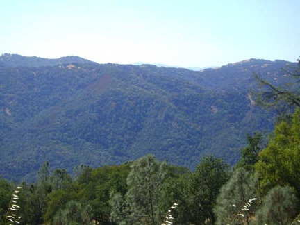 I get the faintest glimpse possible across Silicon Valley while riding down Coit Road toward Mahoney Meadows