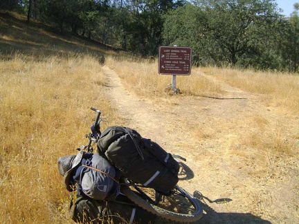 I leave Mahoney Meadows Road and take the left trail fork toward China Hole