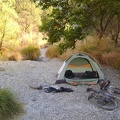 I set up camp on the flat gravelly spot next to the China Hole Trail crossing of the dry creek