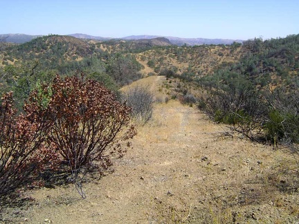 View back toward Pacheco Camp from a ridgetop on White Tank Spring Trail