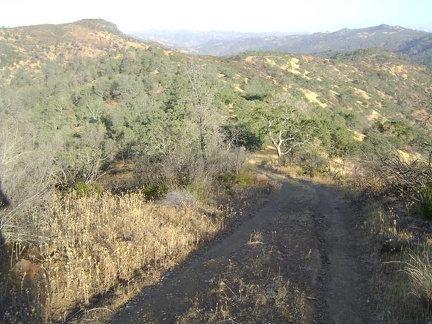 Higher up Pacheco Ridge Road, I look back toward Walsh Peak again