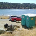 On the way down, I stop at the portable toilets at Anderson Reservoir, which is a County park